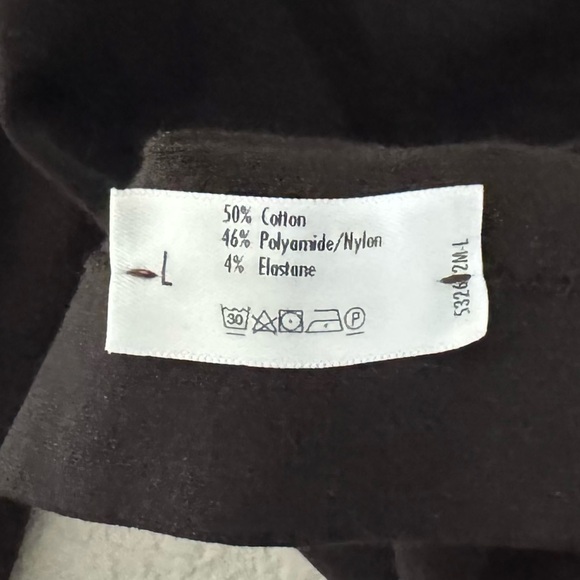 Wolford Long Sleeve Turtleneck Top Large Brown Cotton Blend Minimalist Designer - Picture 10 of 11